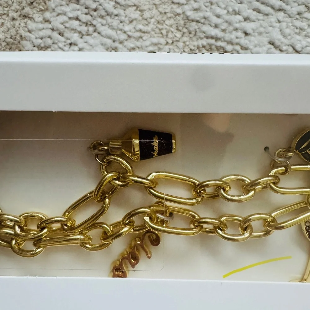 BaubleBar Gold Chain Phone Charm Wristlet Espresso Martini
